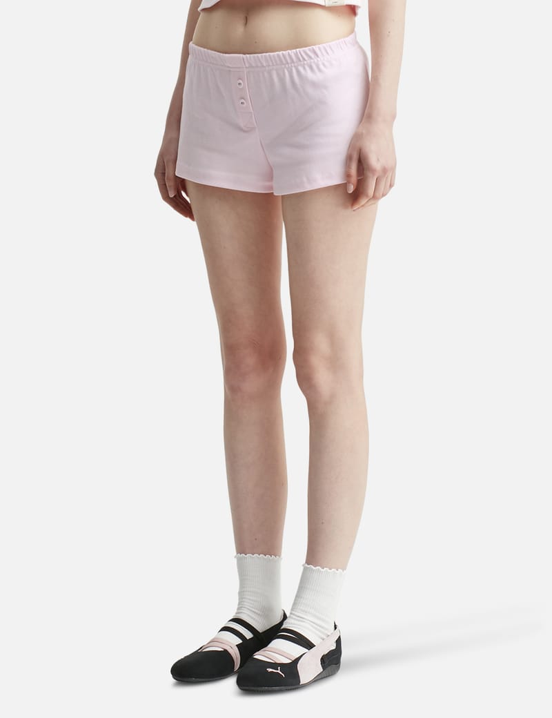 ★GLOWNY★ BUTTON FLY MINI SHORTS (BLACK) BUTTON FLY MINI SHORTS (BLACK) - GLOWNY
