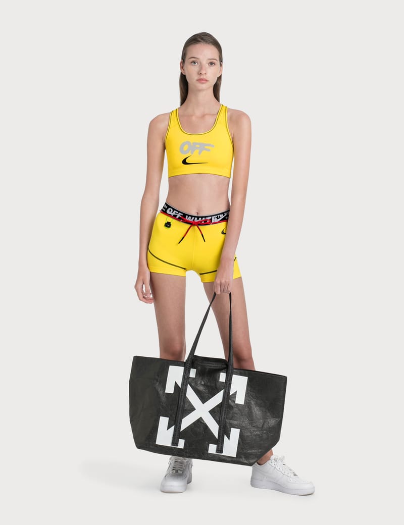フィットネスボトムス OFF-WHITE x Nike Women's Training Shorts Yellow Black SS 20 Nike x Off-White Women's Shorts - Opti Yellow – Feature