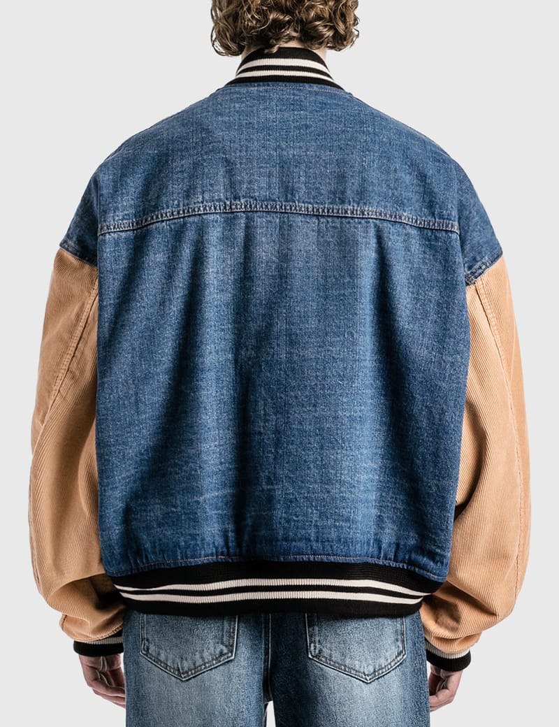 We11done - Denim Varsity Jacket | HBX - Globally Curated Fashion