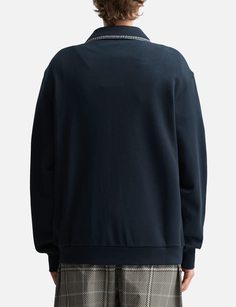 Malbon Golf Maxwell Sweatshirt - Navy relaxed-fit cotton zip