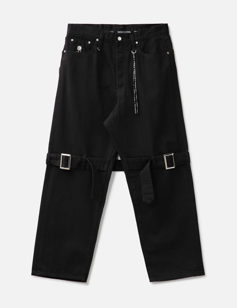パンツ Bernings Sho Bondage Gimmick Cago Pants archive Y2K BG-SHO bondage denim pants, black