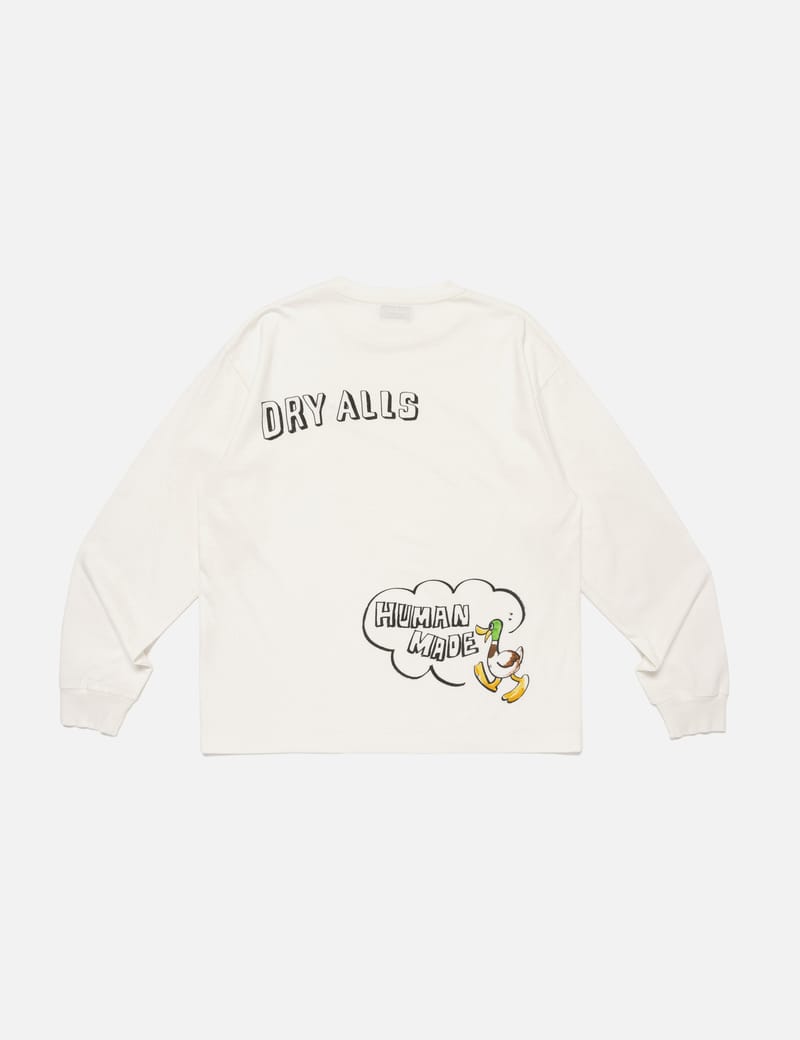 Human Made Graphic L/S T-shirt #4 - White crewneck long-sleeve tee