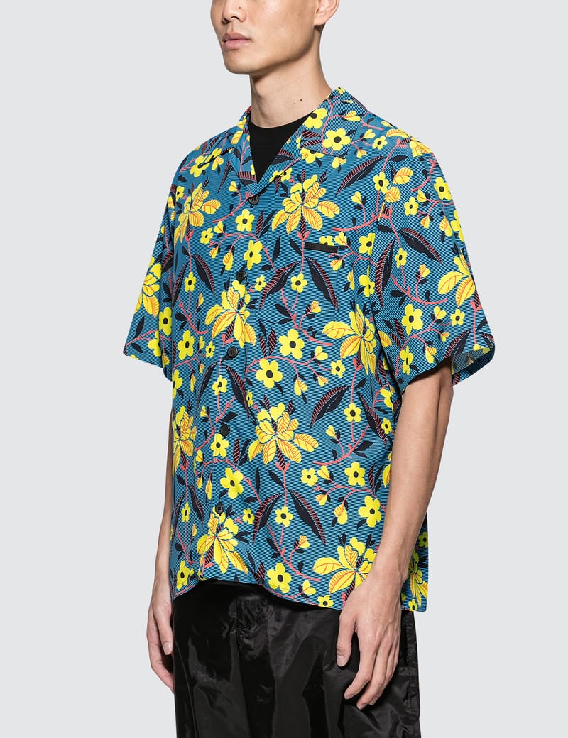 PRADA 21SS sunflower bowling shirt