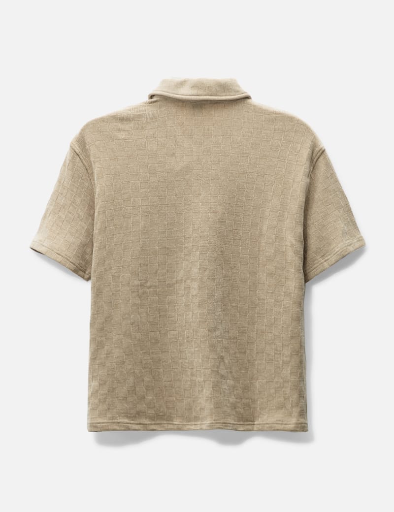 Brain Dead - CHENILLE CHECK HALF ZIP SHIRT | HBX - Globally