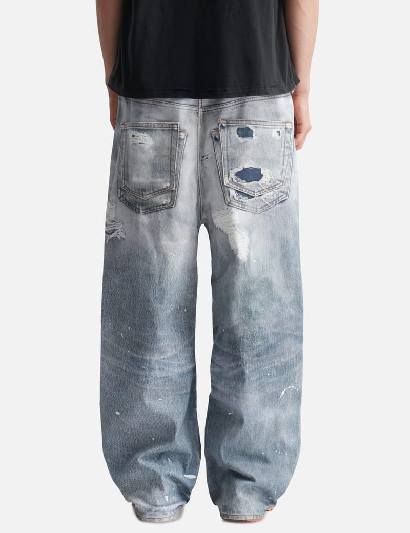 Protocol-Index Trompe-l'œil Layered Pants - Oversized denim-look