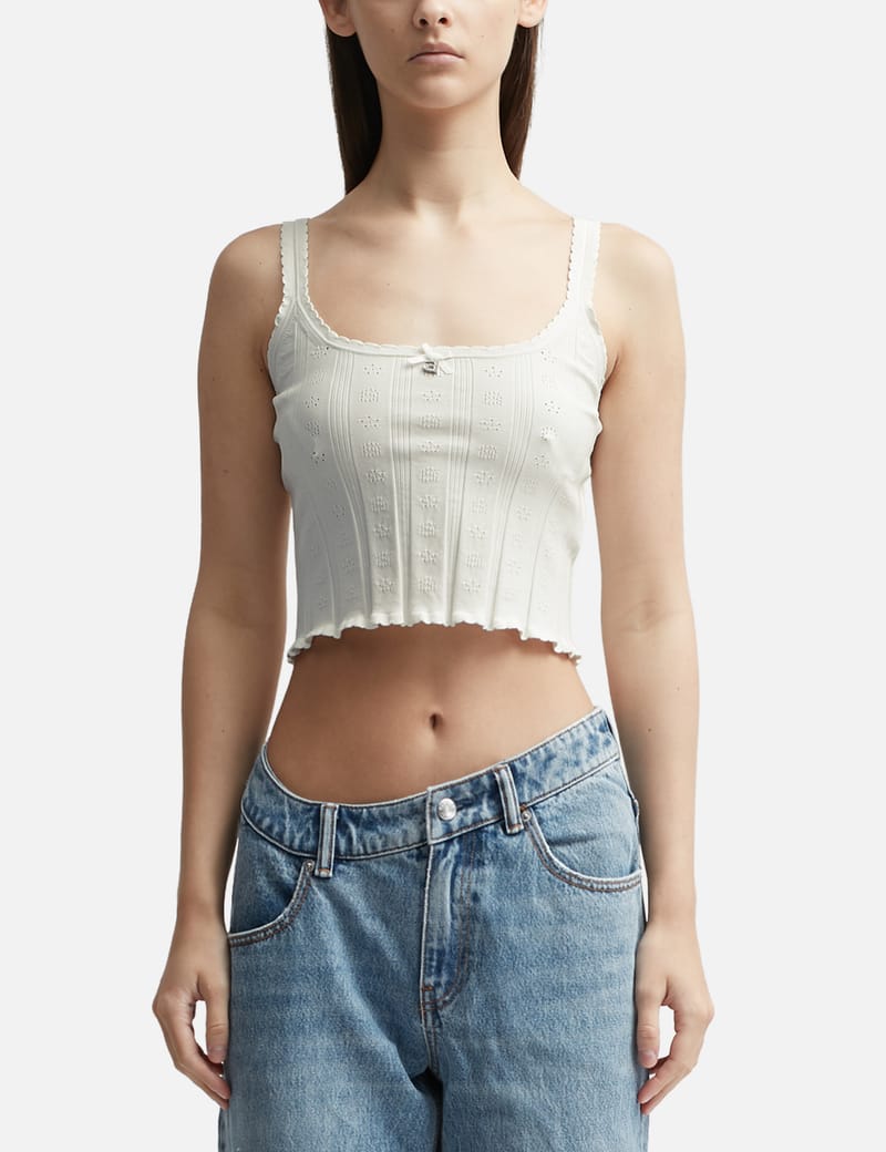 T By Alexander Wang - Logo Pointelle Cami Tank Top | HBX