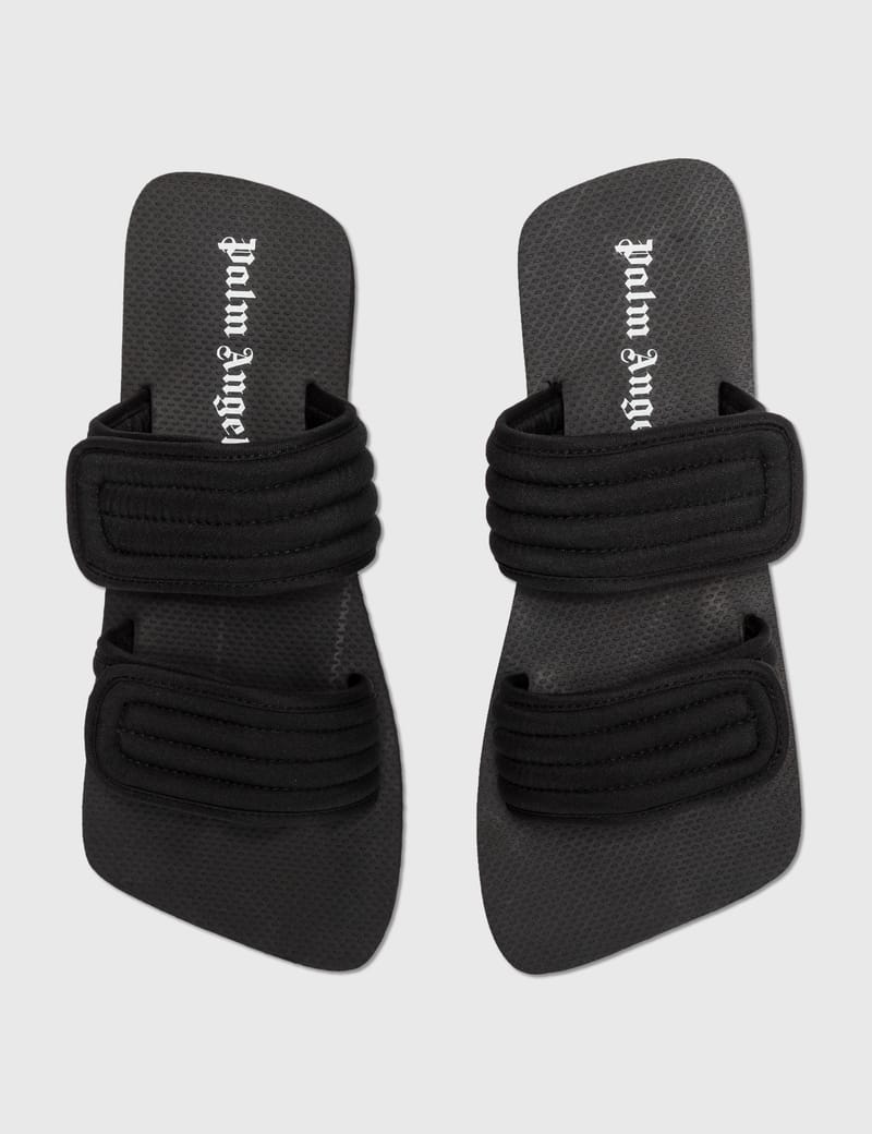 Palm Angels ロゴ ストラップ サンダル Palm Angels タッチストラップ サンダル | ブラック | FARFETCH JP