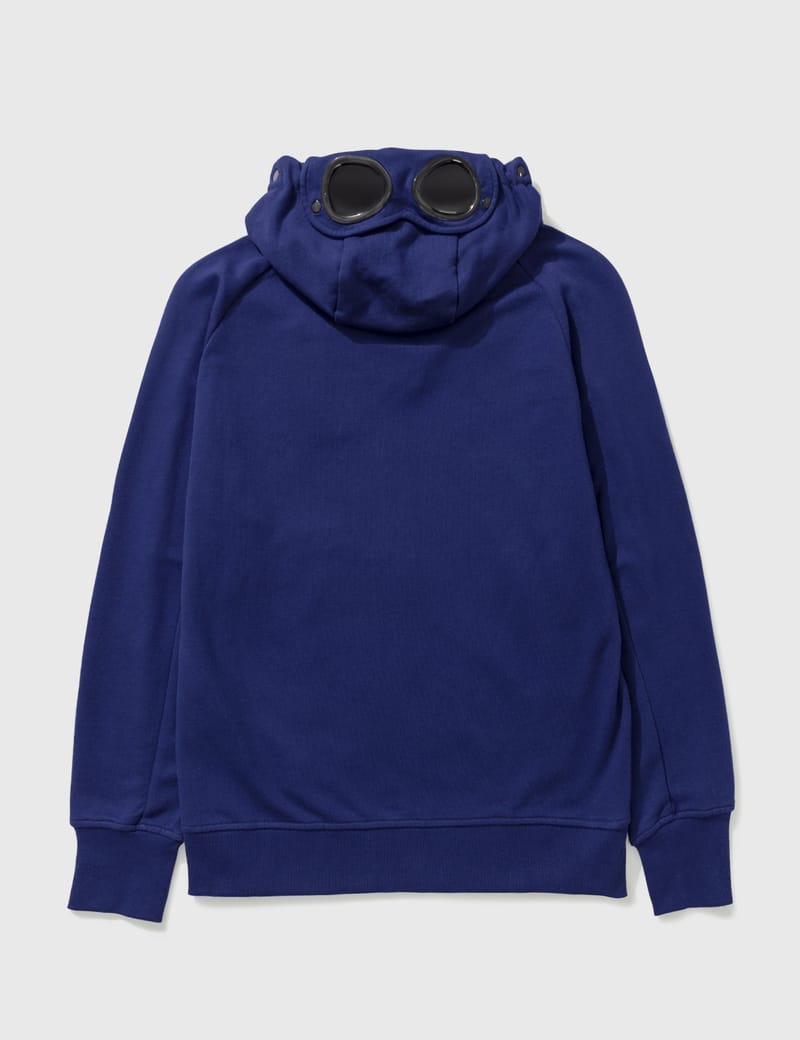 Navy Cp Company Diagonal Fleece Goggle Zip Hoodie Zipped Goggle