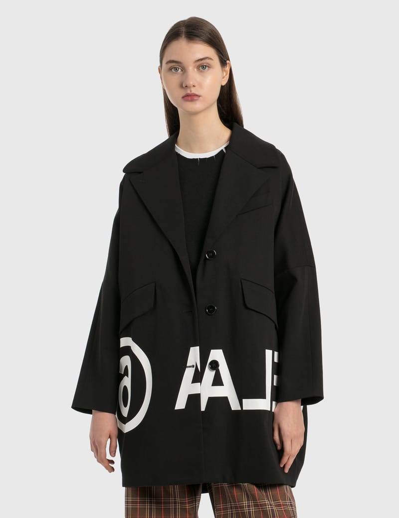 MM6 Maison Margiela - Oversized Reversed Logo Coat | HBX
