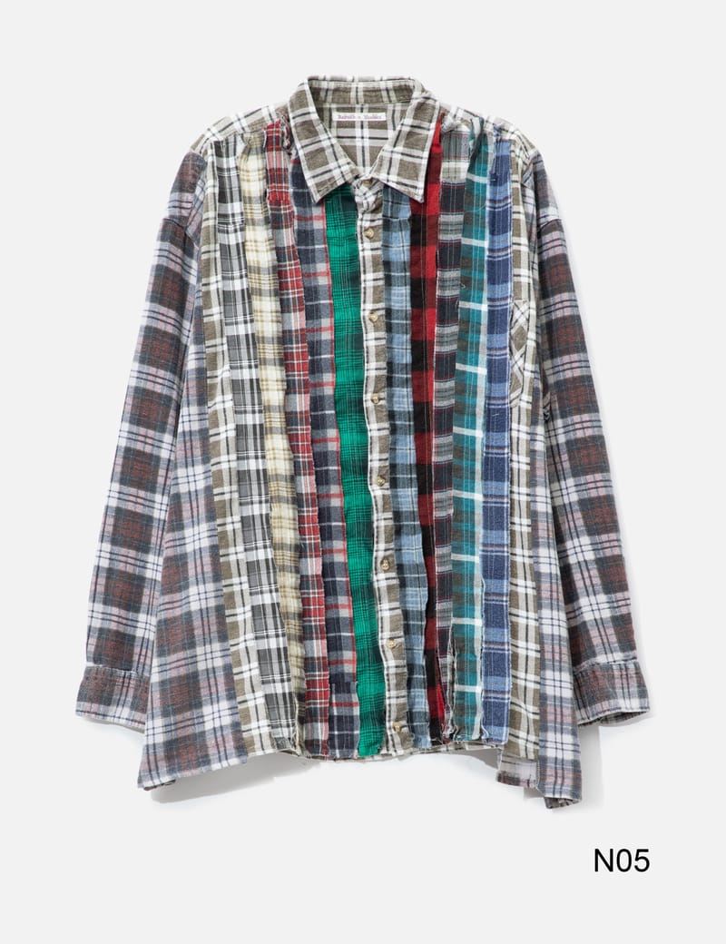 シャツ 19AW Needles Wide Ribbon Flannel shirt Needles Flannel Shirt - Ribbon Wide Shirt - Upcycled vintage