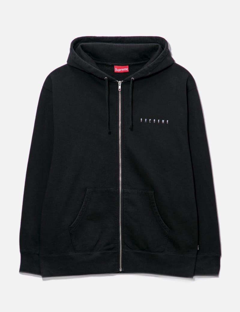 Supreme Embroidery Zip Up Hoodie In Black | ModeSens