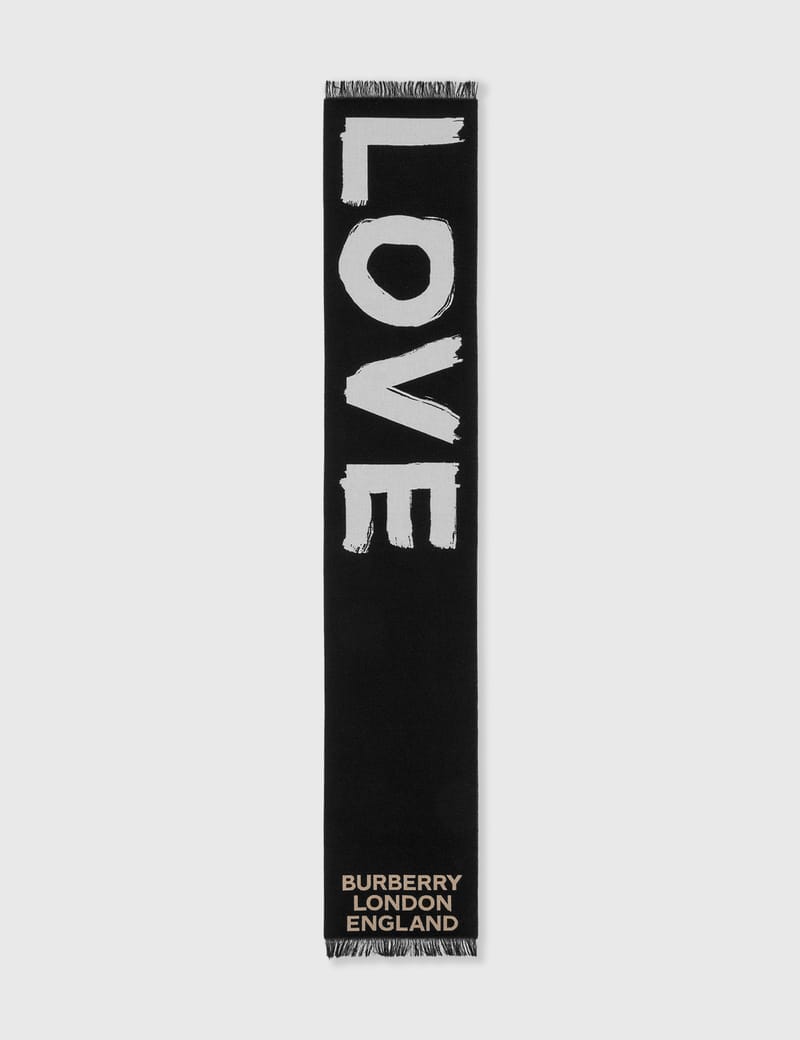 Burberry - Love And Logo Wool Silk Jacquard Scarf | HBX