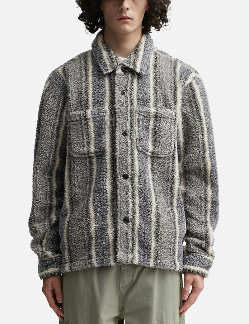 Stüssy - Striped Sherpa Shirt | HBX - Globally Curated Fashion and