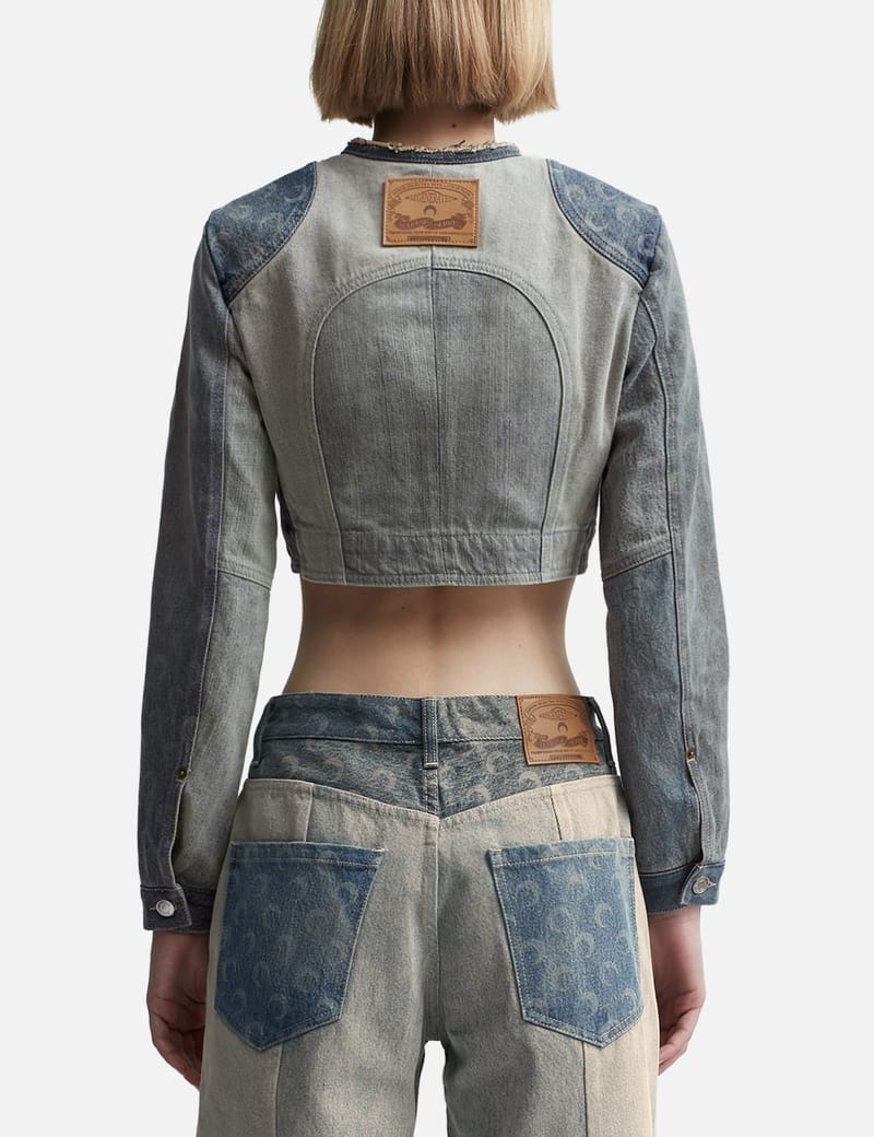 Marine Serre - Regenerated Denim Cropped Jacket | HBX