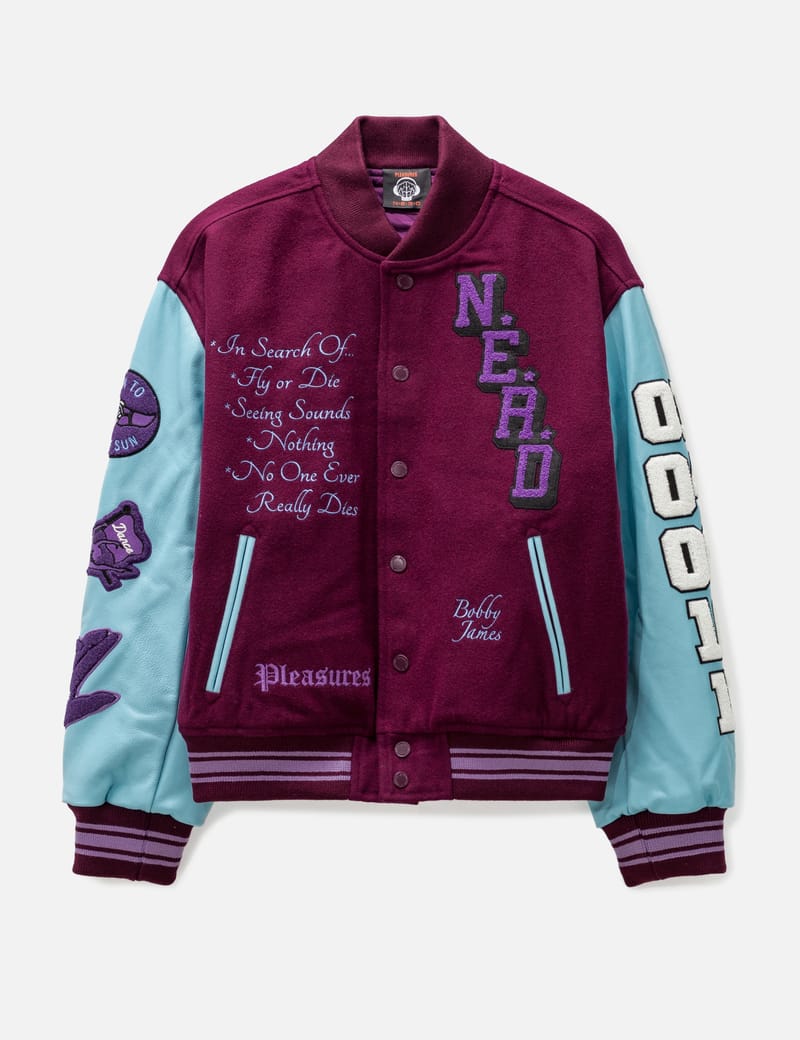 Pleasures - NERD VARSITY JACKET | HBX - Globally Curated Fashion