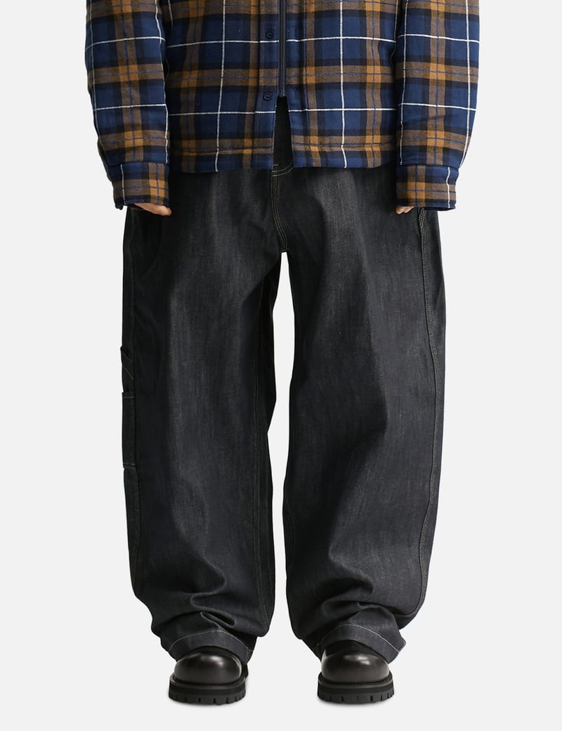 Protocol-Index Retro Baggy Denim Pants - Indigo baggy cotton jeans