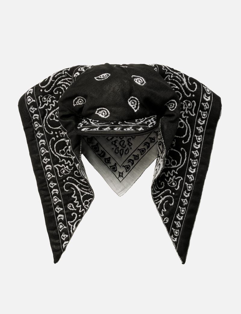PDF Bandana Cap - Italian knit cap with bandana jacquard, flat