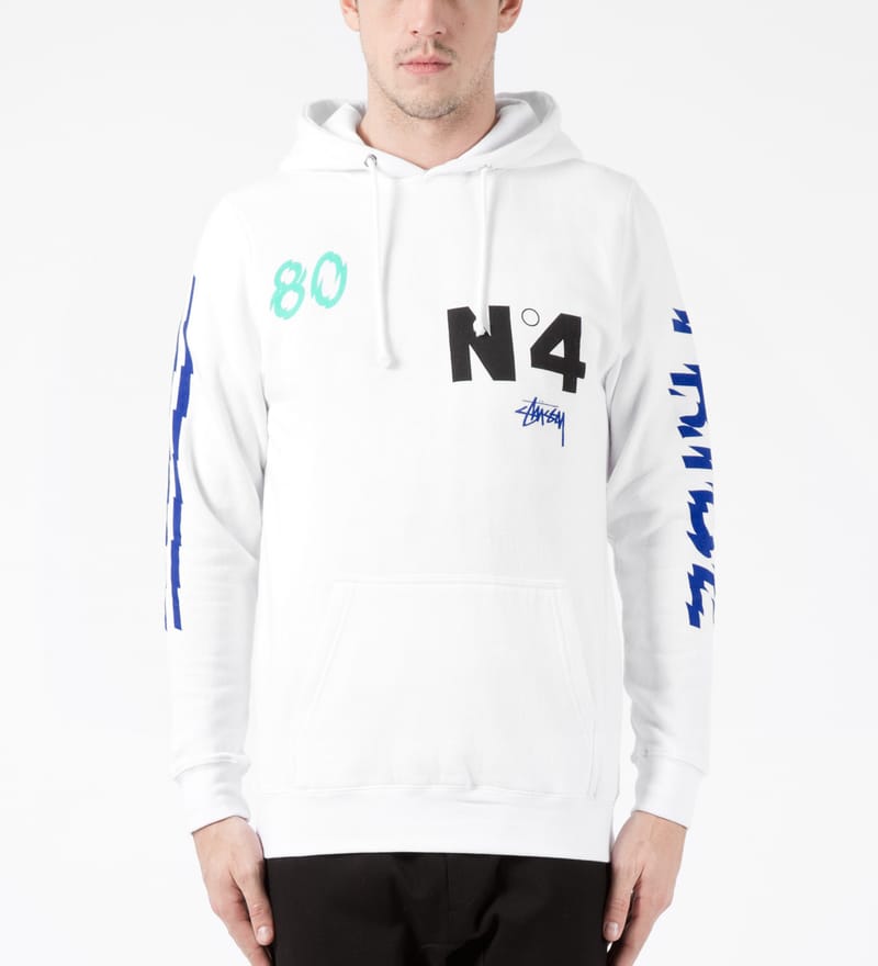 Stüssy - White No.4 Tribe Hoodie | HBX