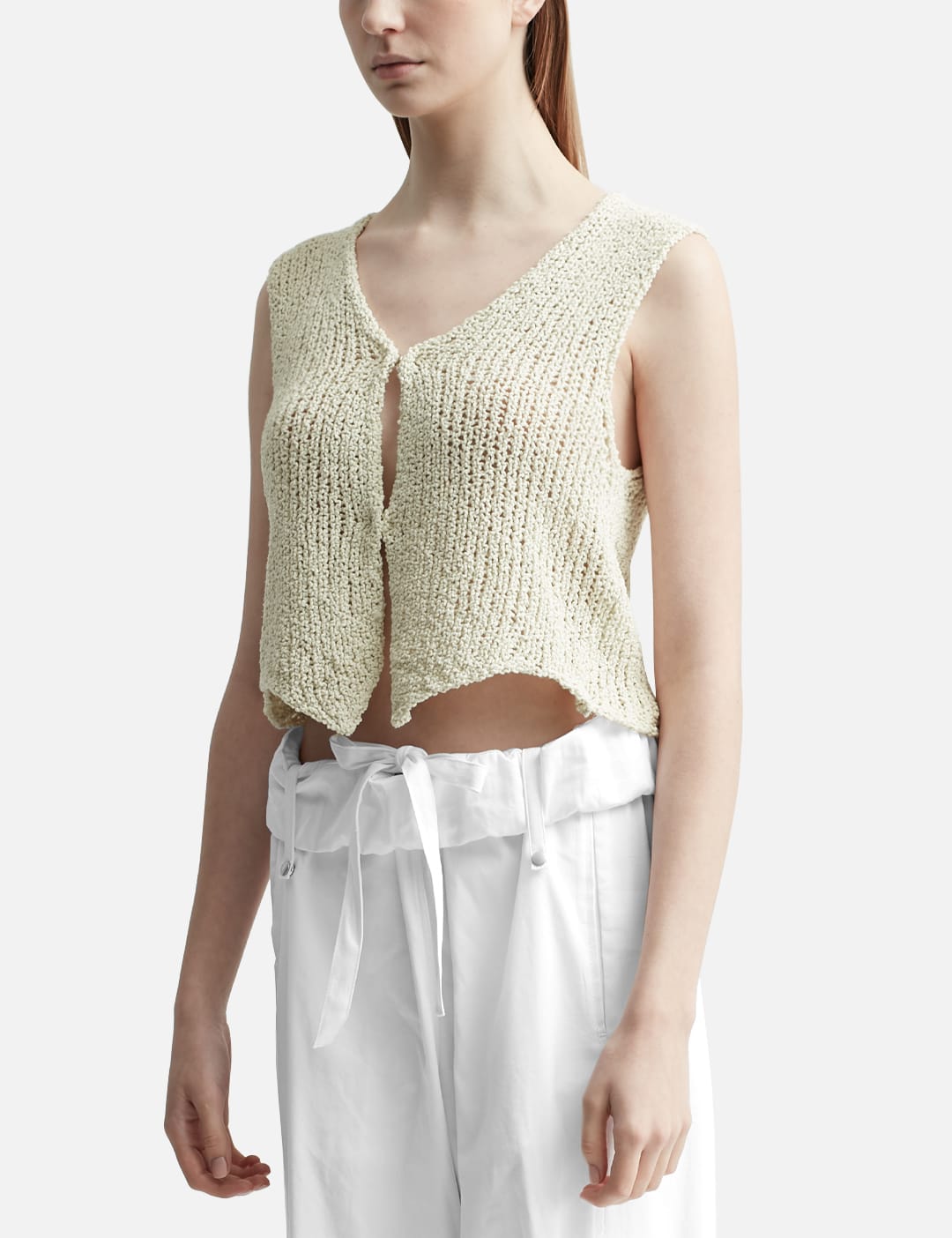 Open YY - V-NECK KNIT VEST | HBX - Globally Curated Fashion and