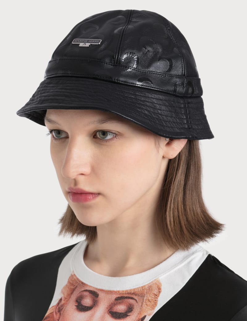 Allover Moon Leather Bucket Hat