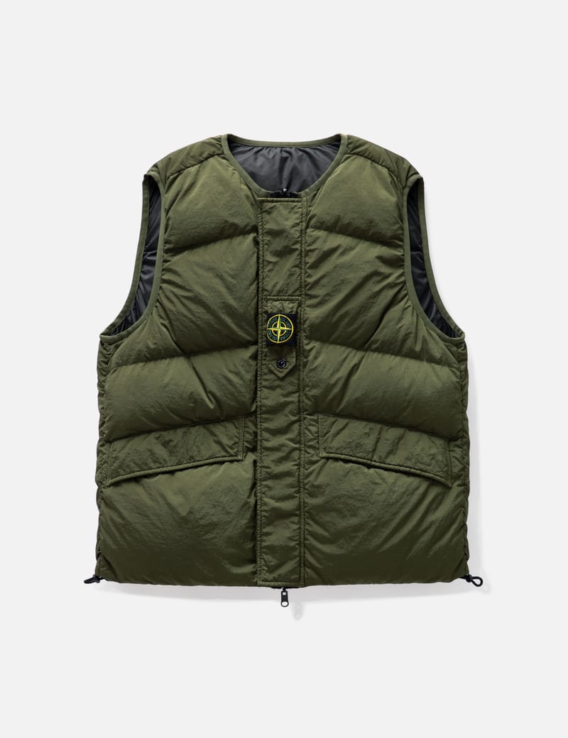 Stone Island - CENTRAL LOGO DOWN VEST | HBX - Globally Curated 