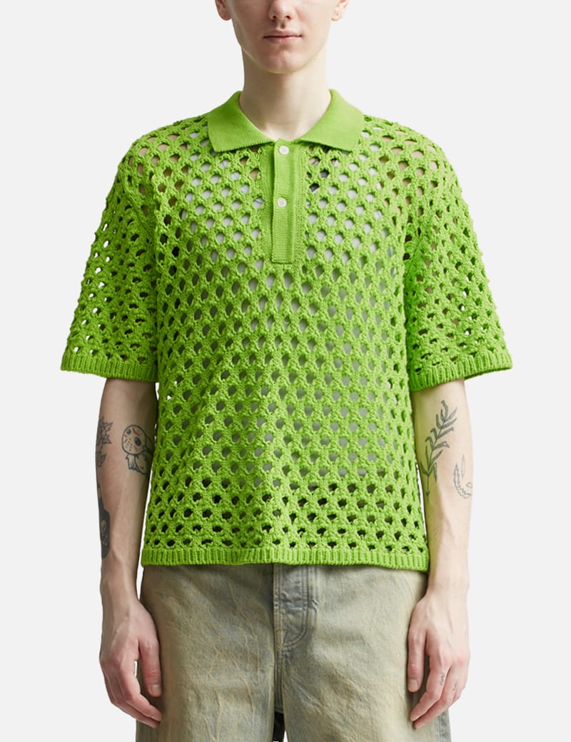 Stüssy - Big Mesh Polo Sweater | HBX - Globally Curated Fashion 