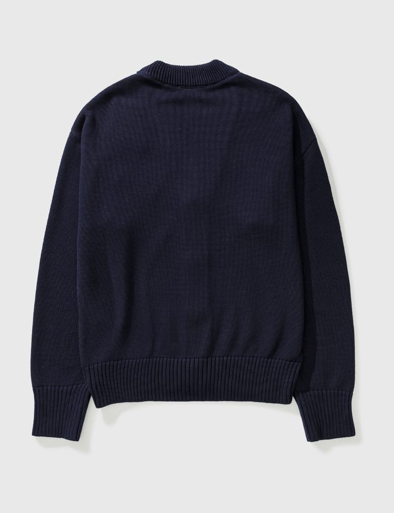 ami ネイビー カーディガン ami-blue-ami-de-coeur-cardigan