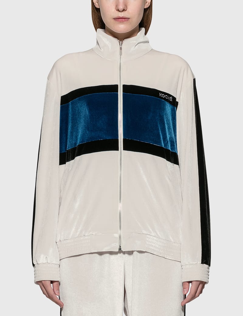 KOCHÉ - Velvet Tracksuit Jacket | HBX - Globally Curated KOCHÉ - Velvet Tracksuit Jacket | HBX - Globally Curated