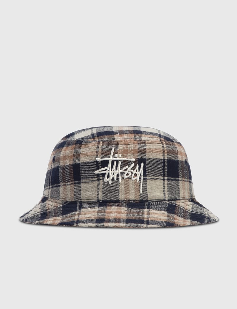Stüssy - Earth Plaid Basic Bucket Hat | HBX