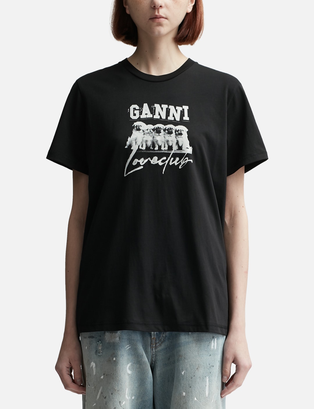 Ganni - Thin Jersey Puppy Love Relaxed T-shirt | HBX - Globally Curated ...