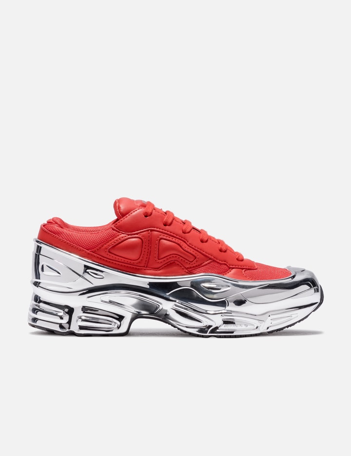 Adidas Originals X Raf Simons Silver Overlay Sneakers In Red | ModeSens
