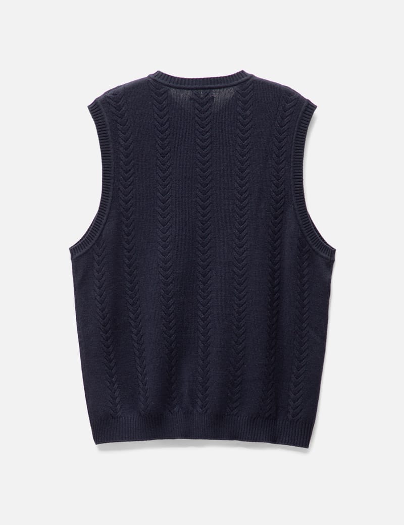 Malbon Golf - YACHT CLUB CABLE KNIT VEST | HBX - Globally Curated