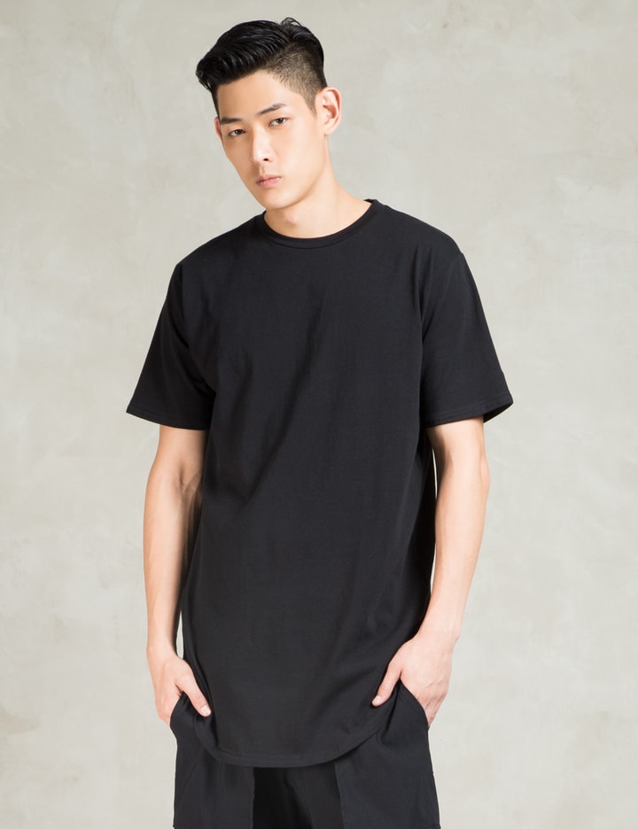 KNYEW - Black E-Long Scoop T-Shirt | HBX - Globally Curated Fashion and ...