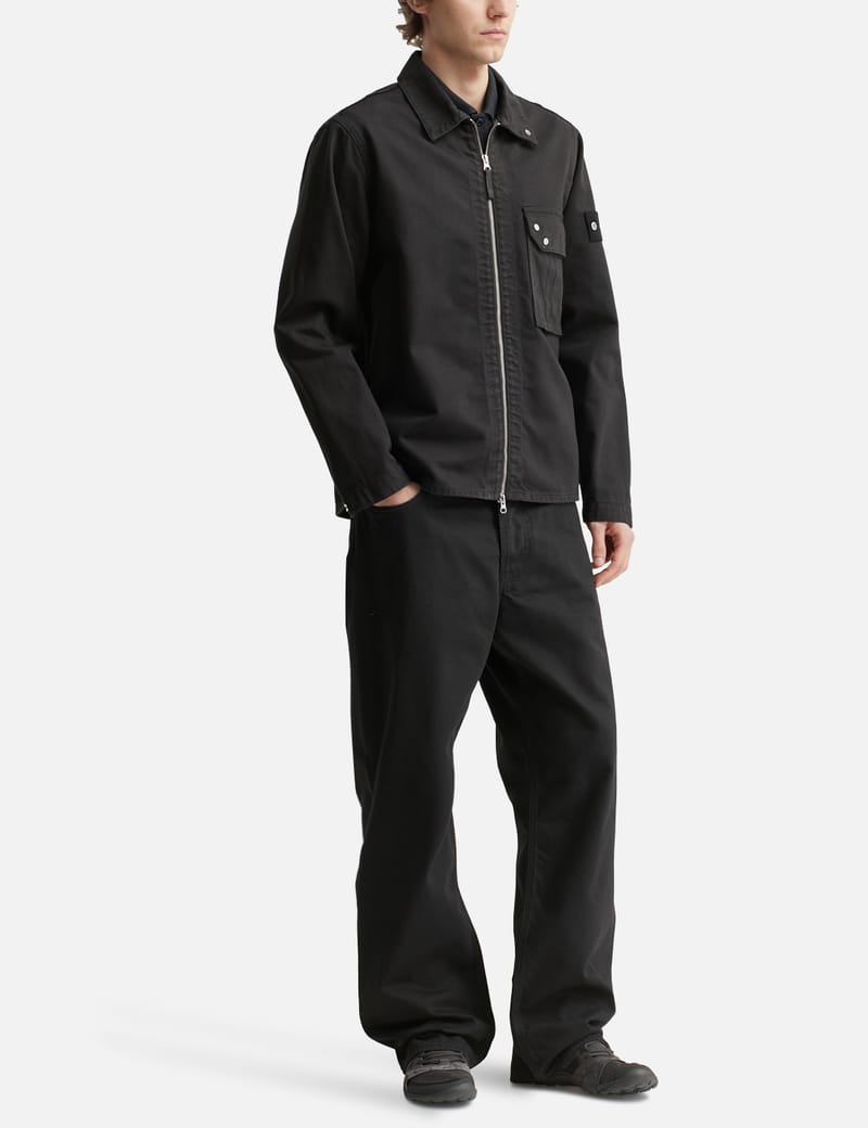 Stone Island Garment Dyed Denim Zip-Up Overshirt - ガーメントダイ