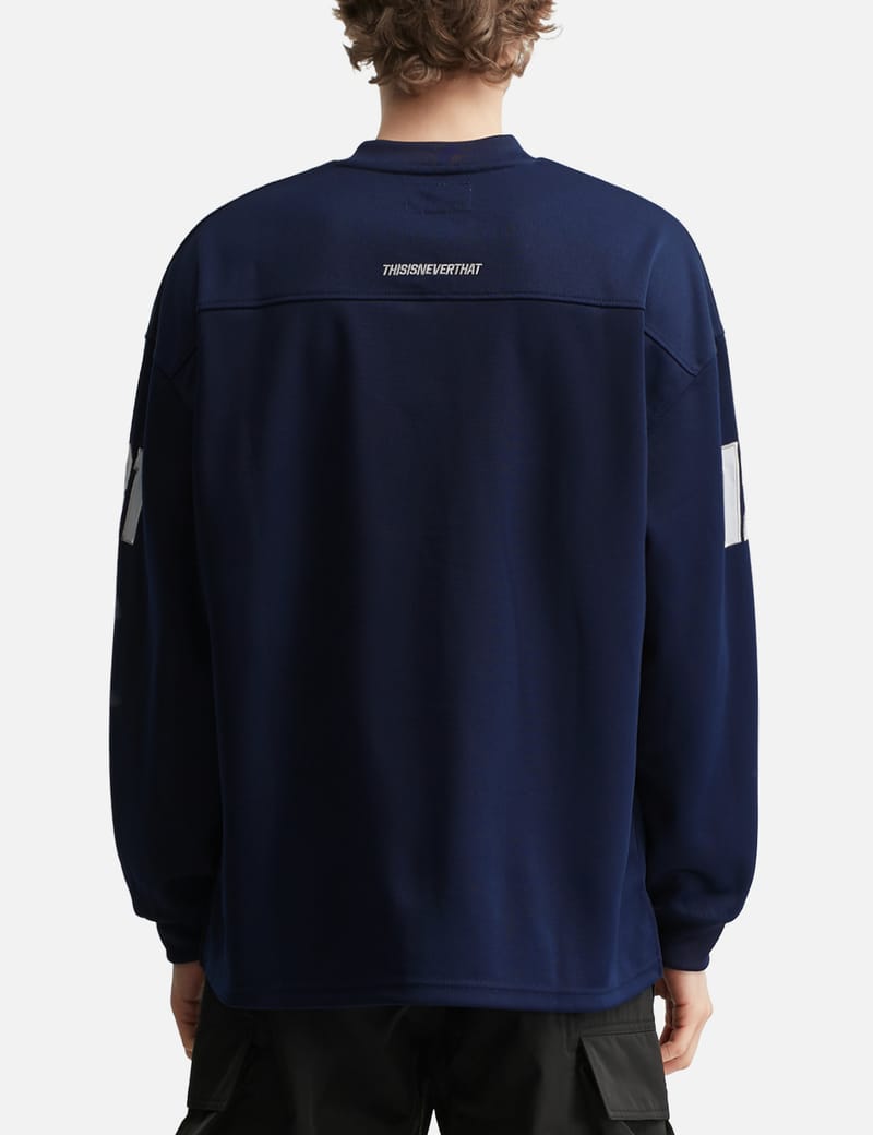 thisisneverthat® Football Jersey - Navy polyester, embroidered