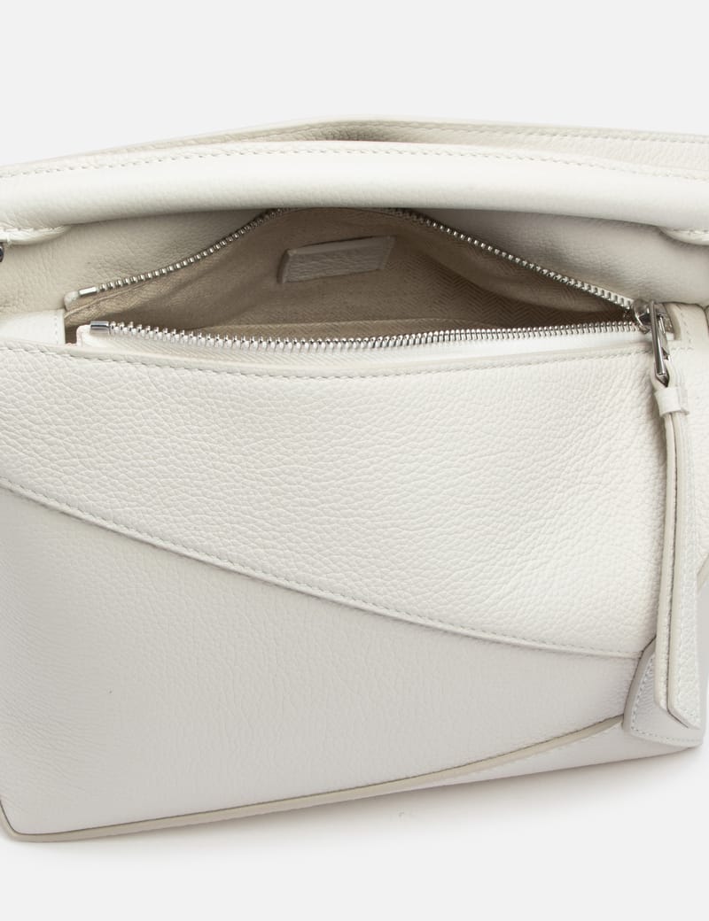 LOEWE ストローバッグホワイト　スモール Loewe - Puzzle Soft White Leather Hobo Bag | Mitchell Stores