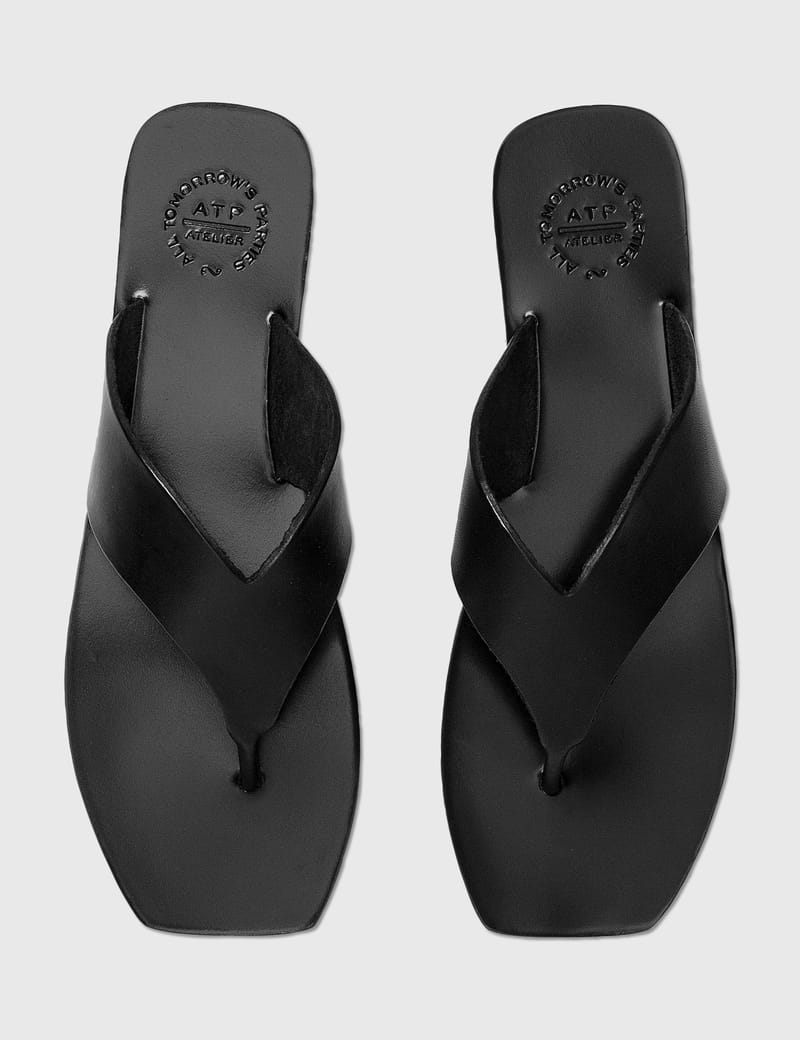 ATP Atelier ブラック ミュール ATP Atelier - Merine Flip Flop | HBX