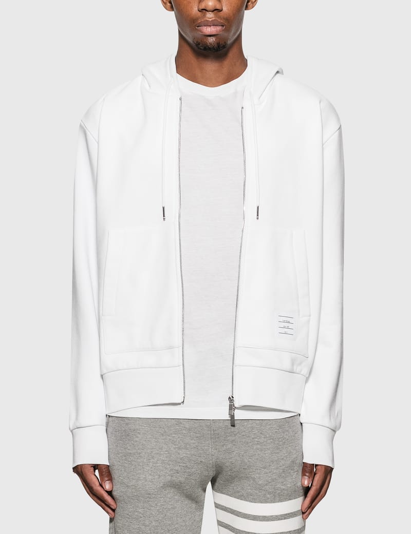 【THOM BROWNE】送料/関税込 Cotton Hoodie With Tricolor Band THOM BROWNE Striped French cotton-terry hoodie | THE OUTNET