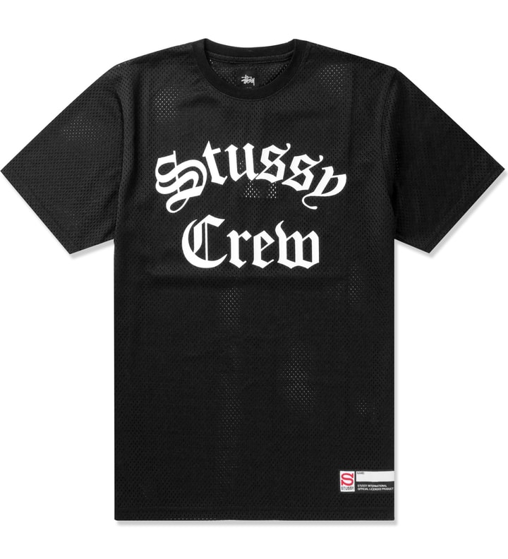 Stüssy - Black Stussy Crew Mesh T-Shirt | HBX
