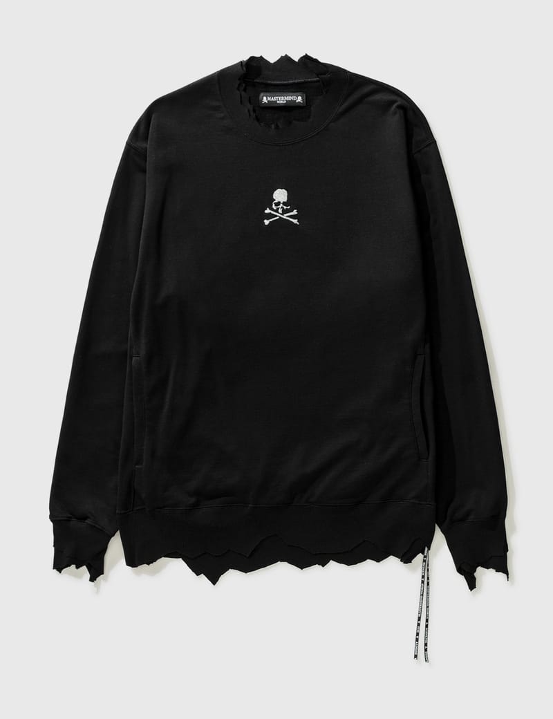 MASTERMINDS WORLD ブラック スウェット mastermind WORLD Black Crystal-Cut Sweatshirt MASTERMIND WORLD
