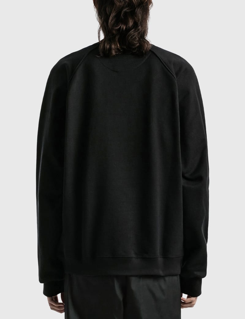 【関税&送料込】Prada Black Cotton Blend Sweatshirt Logo cotton-blend sweatshirt in black - Prada | Mytheresa