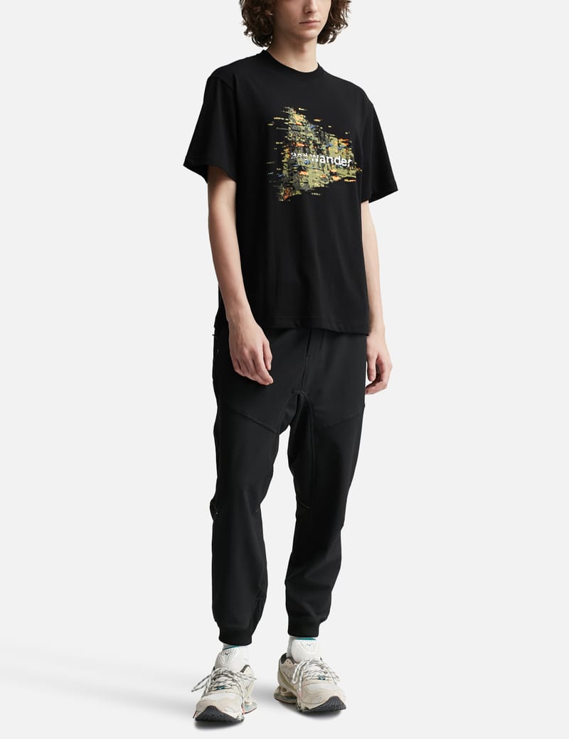 and wander - Noizy Logo Printed T-shirt | HBX - Globally