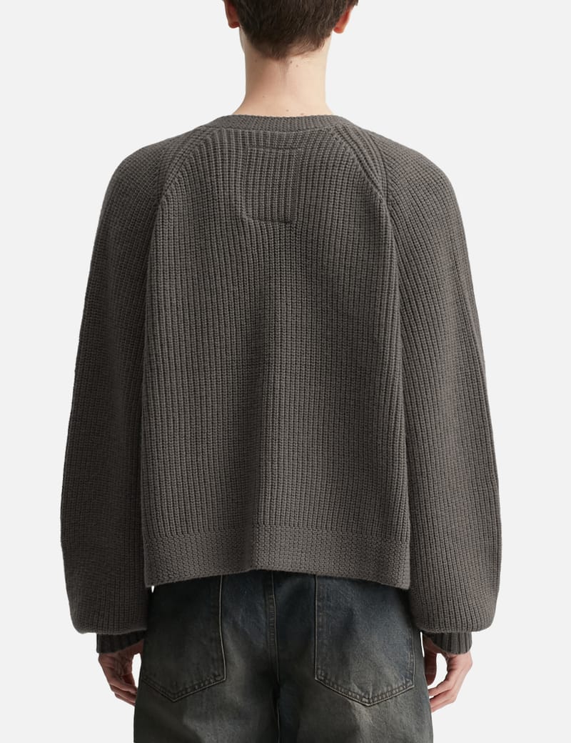 Basketcase HENCH, Knit Cardigan - Brown V-neck wool-blend with