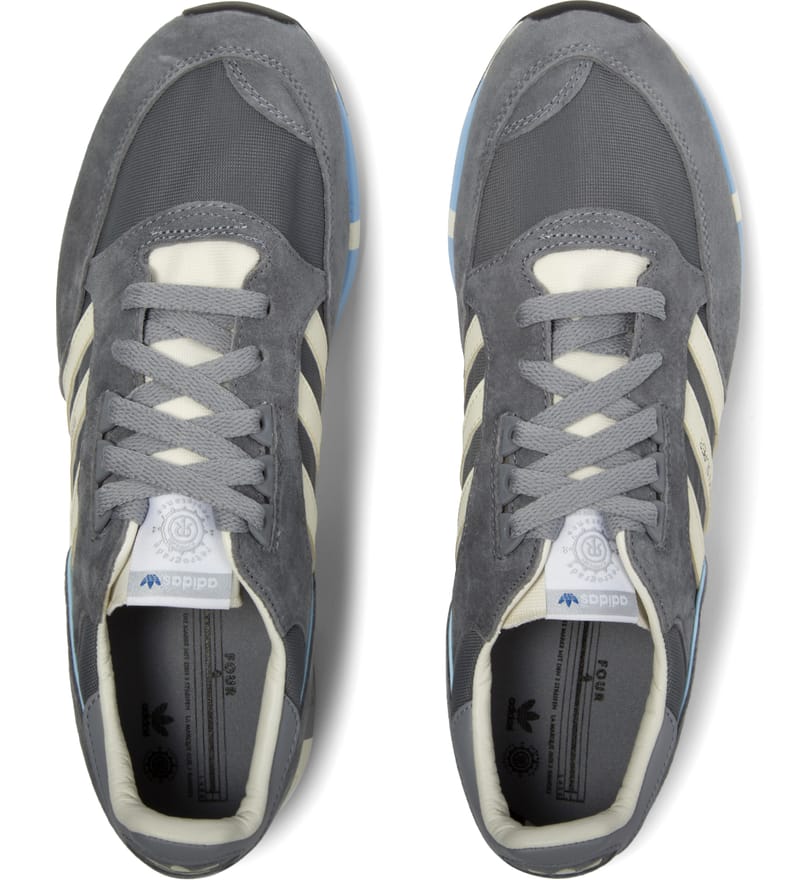 Adidas Originals - Dark Grey/Blue Boston Super 84-LAB Shoes | HBX