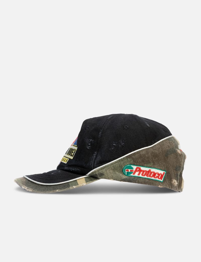 Protocol-Index Racing Cap - Vintage-washed black cap with