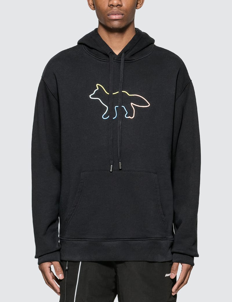 Maison Kitsun Rainbow Profile Fox Embroidery Hoodie HBX