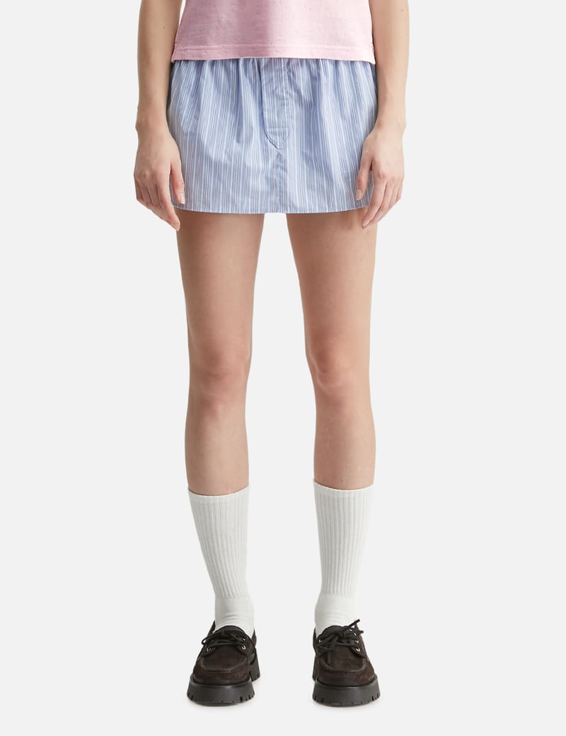 Alexander Wang Mid-Rise Mini Boxer Skort - Pinstripe skort with