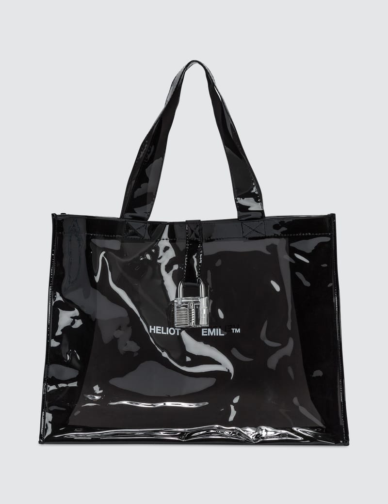 Heliot Emil - Transparent Tote Bag in Black | HBX - ハイプビースト