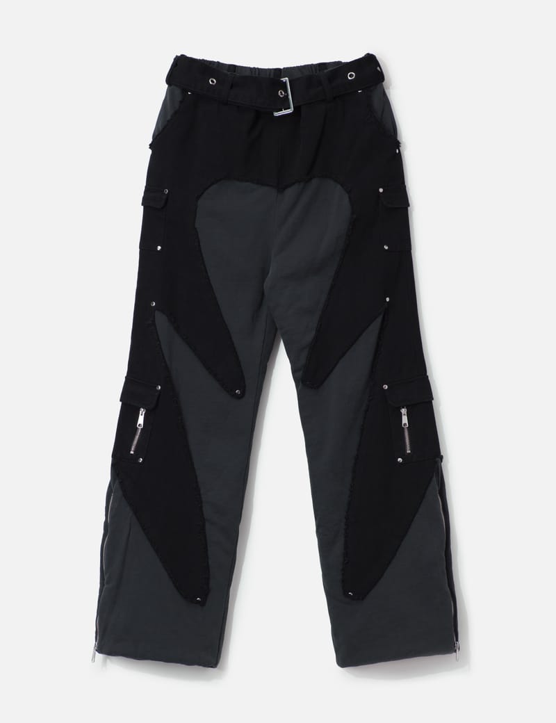 FINE CHAOS Waxed White Cargo Trousers - Oversized waxed organic