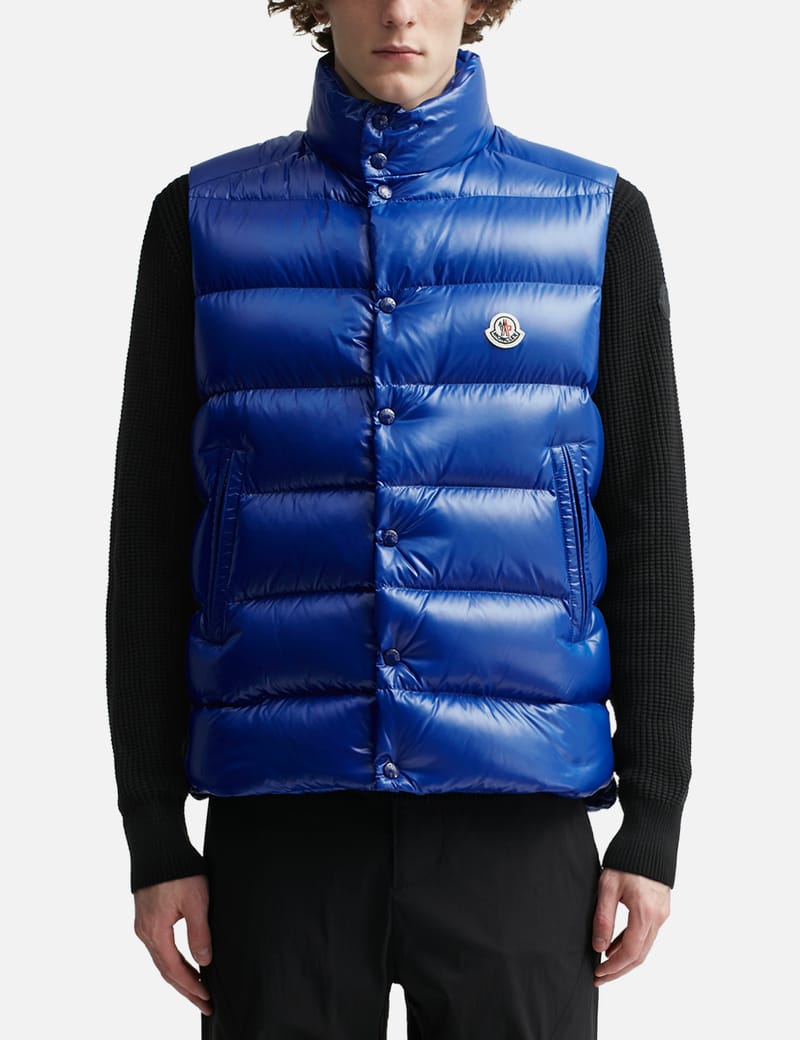 Moncler vest mens blue on sale